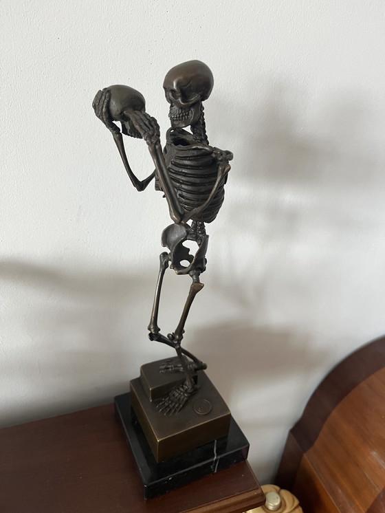 Image 1 of Skeleton statue bronze