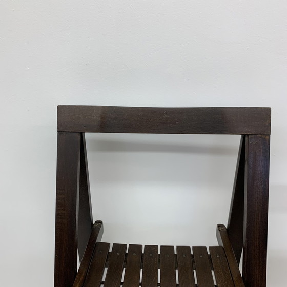 Image 1 of Set of 2 Aldo Jacober for Alberto Bazzani wooden folding chairs, 1960’s