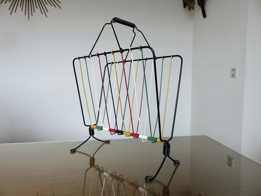 Multicolored Scoubidou Magazine Holder 60s