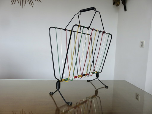 Multicolored Scoubidou Magazine Holder 60s