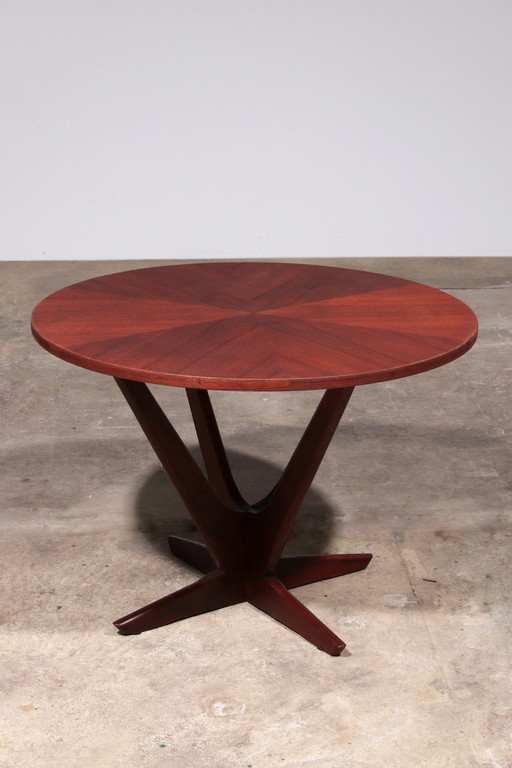 Søren Georg Jensen Kubus Radial Teak Coffee Table, Denmark, 1960S