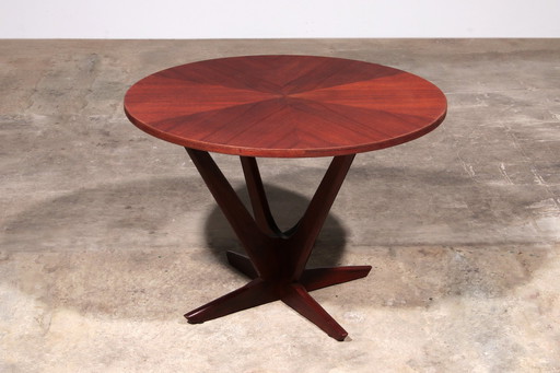 Søren Georg Jensen Kubus Radial Teak Coffee Table, Denmark, 1960S