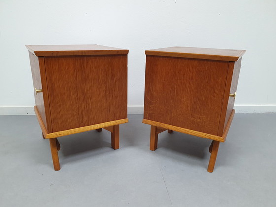 Image 1 of Set of Nightstands. Mid - Century lockers.