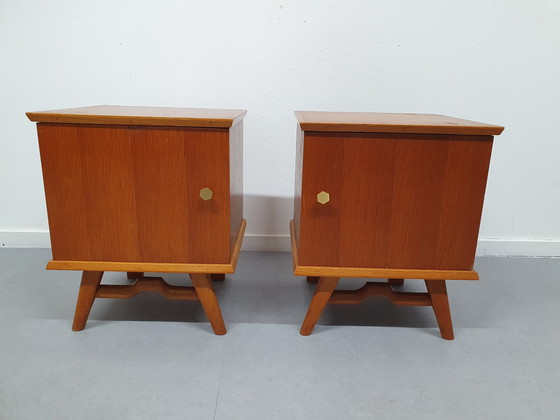 Image 1 of Set of Nightstands. Mid - Century lockers.