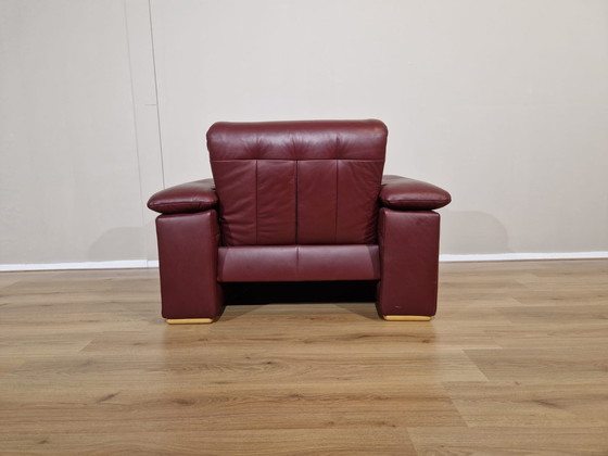 Image 1 of Poltrona Montel Vintage in pelle Bordeaux regolabile