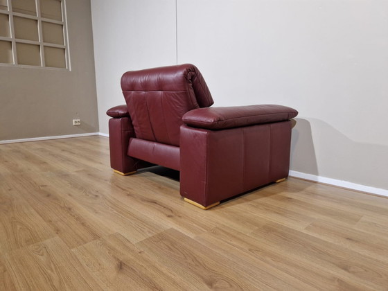 Image 1 of Poltrona Montel Vintage in pelle Bordeaux regolabile