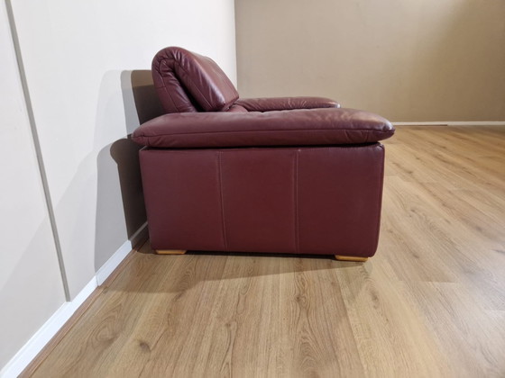 Image 1 of Poltrona Montel Vintage in pelle Bordeaux regolabile