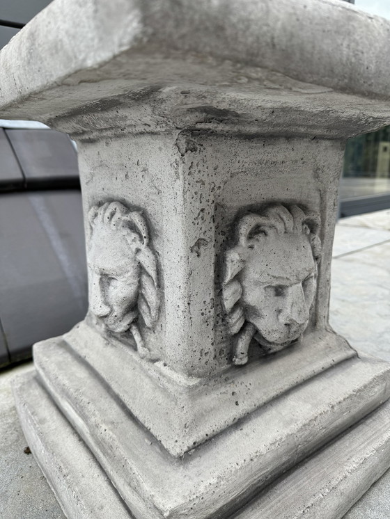 Image 1 of Stone column pillar lion's head