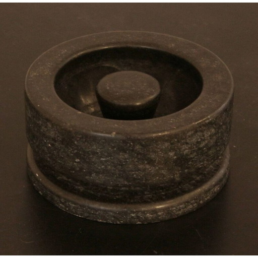 Cenicero vintage de mármol negro de Angelo Mangiarotti, Italia, década de 1970