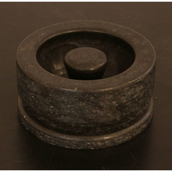 Image 1 of Vintage black marble ashtray by Angelo Mangiarotti Italy 1970s