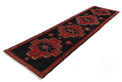 Original hand-knotted Persian carpet Ardebil Old 371 X 100 Cm Top condition