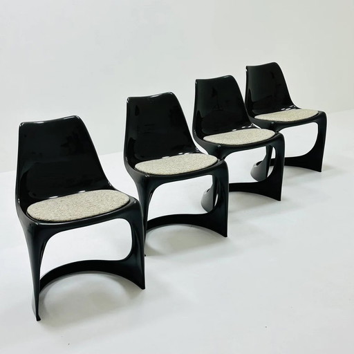 Denmark 1970S 4 X Space Age Dining Chair Designed By Steen Ostergaard For Paul Cadovious