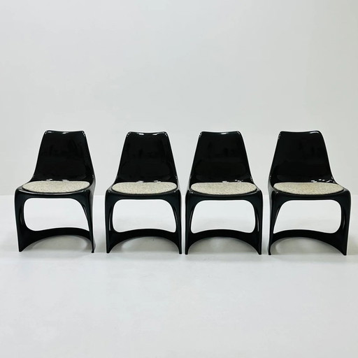 Denmark 1970S 4 X Space Age Dining Chair Designed By Steen Ostergaard For Paul Cadovious