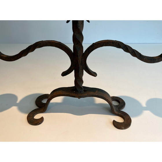 Image 1 of Vintage wrought iron candelabra with 5 arms, France 1950