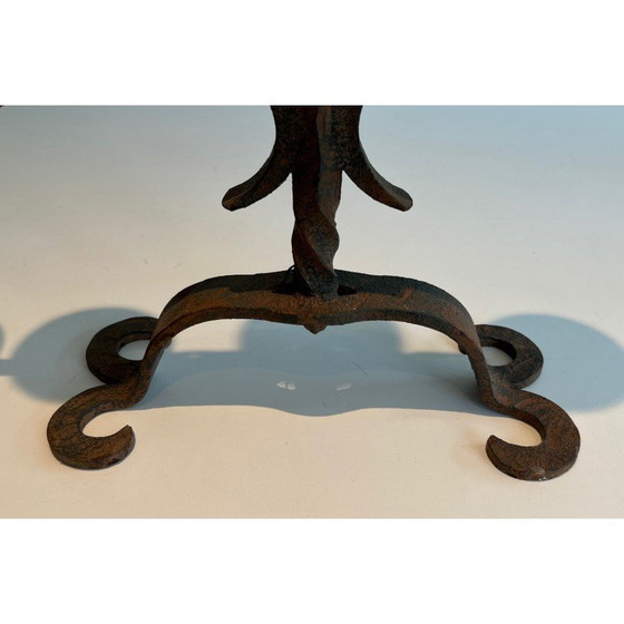 Image 1 of Vintage wrought iron candelabra with 5 arms, France 1950