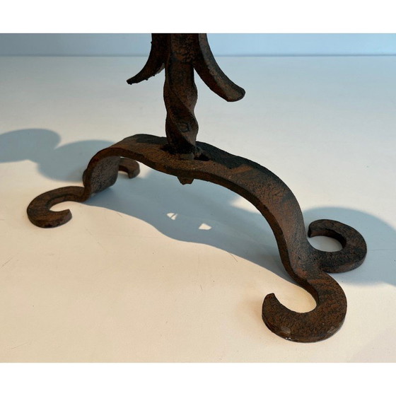 Image 1 of Vintage wrought iron candelabra with 5 arms, France 1950