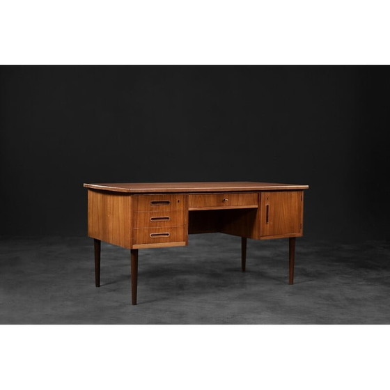 Image 1 of Vintage Danish Scandinavian teak bilateral desk, 1960s