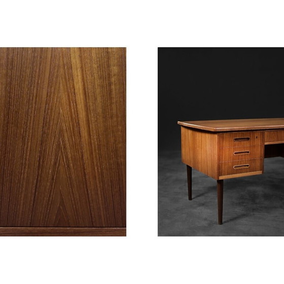 Image 1 of Vintage Danish Scandinavian teak bilateral desk, 1960s