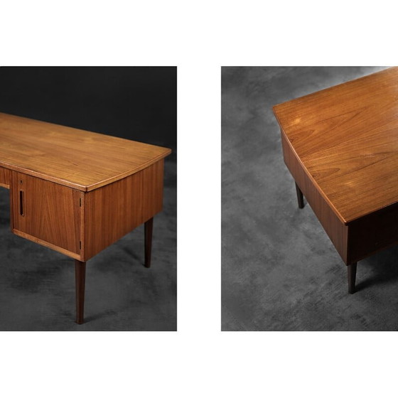 Image 1 of Vintage Danish Scandinavian teak bilateral desk, 1960s