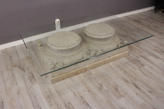 Image 1 of Table basse en verre Vintage Marbre Granit