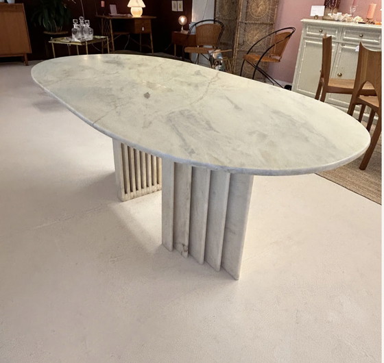 Image 1 of Italian oval marble dining table