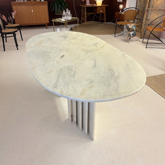 Image 1 of Italian oval marble dining table