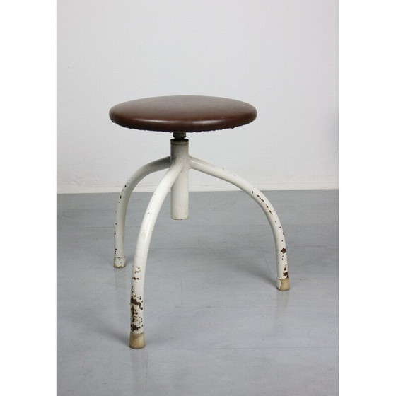 Image 1 of Set of 3 adjustable vintage industrial swivel stools