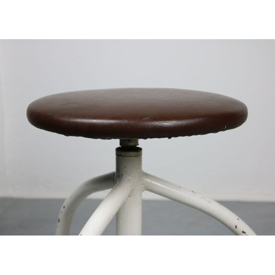 Image 1 of Set of 3 adjustable vintage industrial swivel stools