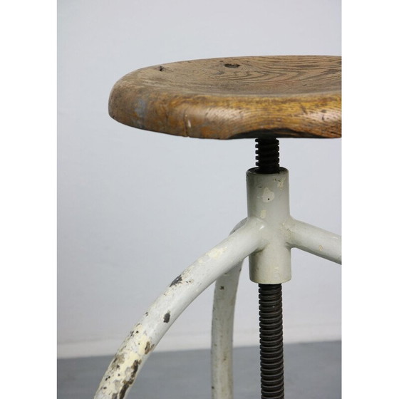 Image 1 of Set of 3 adjustable vintage industrial swivel stools