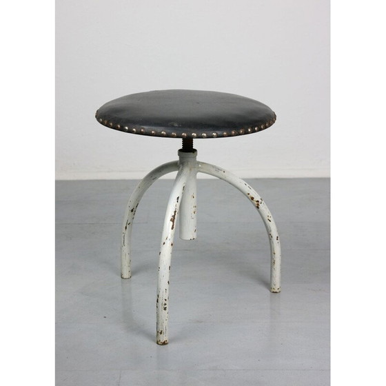 Image 1 of Set of 3 adjustable vintage industrial swivel stools