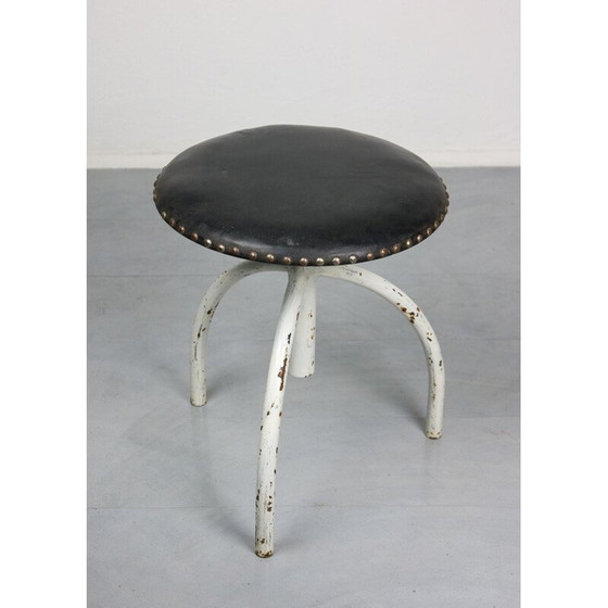Image 1 of Set of 3 adjustable vintage industrial swivel stools