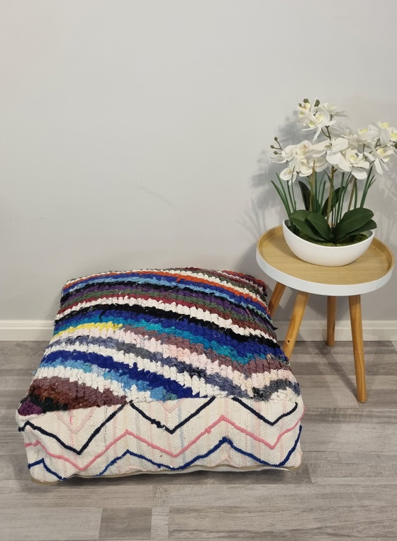 Image 1 of Beautiful Moroccan Pouf, Berber Seat Cushion.