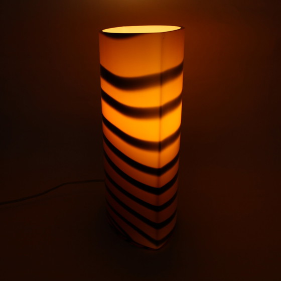 Image 1 of Retro Striped Glass Lamp