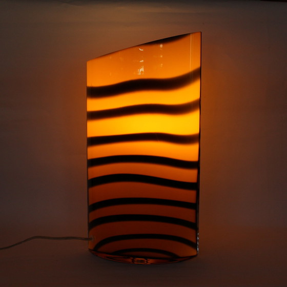 Image 1 of Retro Striped Glass Lamp