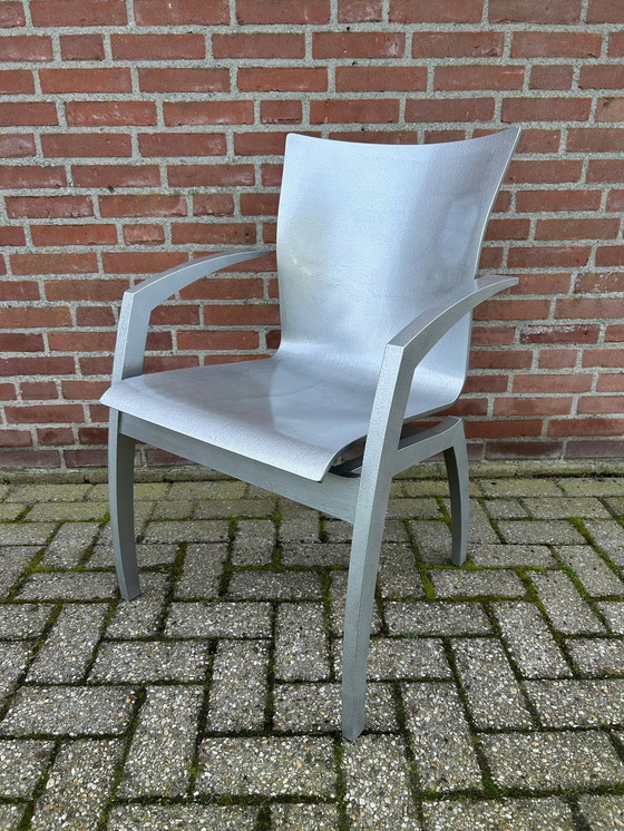 Image 1 of 3 Leolux Camarilla Beech Hammered Silver Dining Chairs