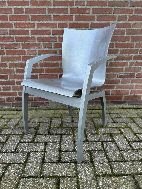 Image 1 of 3 Leolux Camarilla Beech Hammered Silver Dining Chairs