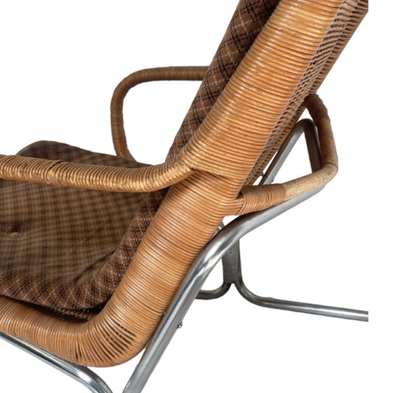 Image 1 of Dirk van Sliedregt for Gebroeders Jonkers - Rattan / Wicker lounge chair with cushion - Model 514c - 1950’s Dutch design