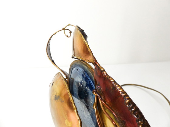 Image 1 of Brutalist Fish Lamp In Brass And Agathe Richard Faure 1980