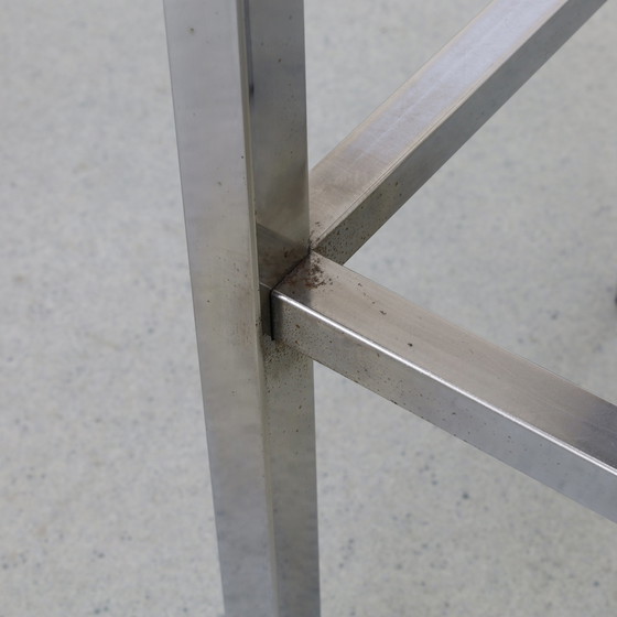 Image 1 of 3x Bar Stool in Chrome and Leather, 1980s