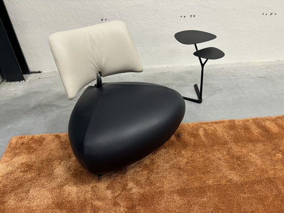 Image 1 of Sillón Leolux Pallone Senso Cuero Azul Gris