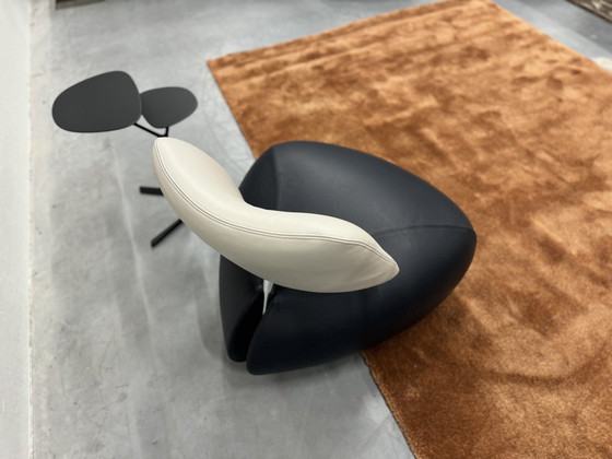 Image 1 of Sillón Leolux Pallone Senso Cuero Azul Gris