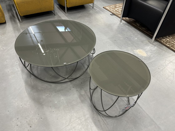 Image 1 of Rolf Benz 8770 Coffee Table Set Umbra Gray Glass