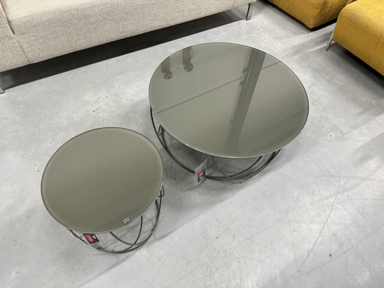 Image 1 of Rolf Benz 8770 Coffee Table Set Umbra Gray Glass