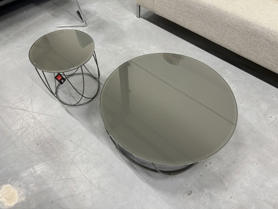 Image 1 of Rolf Benz 8770 Coffee Table Set Umbra Gray Glass