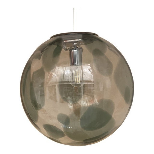 1990S Contemporary Olive-Green And Transparent Sphere In Murano Glass