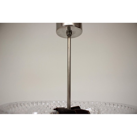 Image 1 of Vintage glass and metal pendant lamp by Kamenicky Senov, Czechoslovakia 1960
