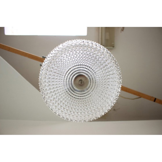 Image 1 of Vintage glass and metal pendant lamp by Kamenicky Senov, Czechoslovakia 1960