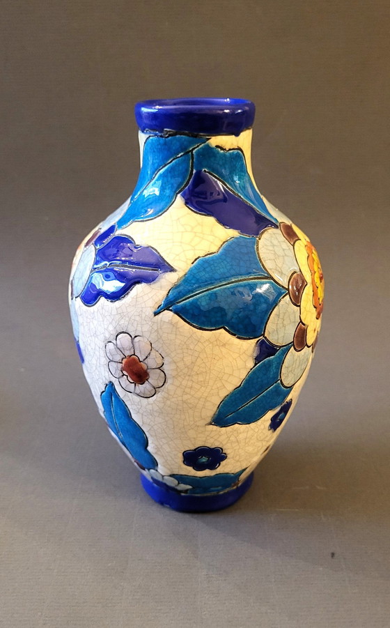 Image 1 of Small Art Deco Vase "17Cm" Boch Keramis D2542