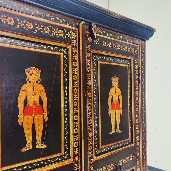 Image 1 of Hand-Painted Indian Cabinet