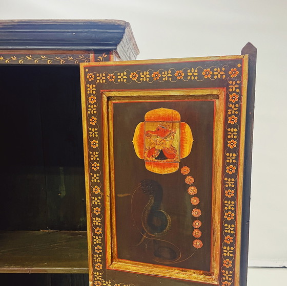 Image 1 of Hand-Painted Indian Cabinet